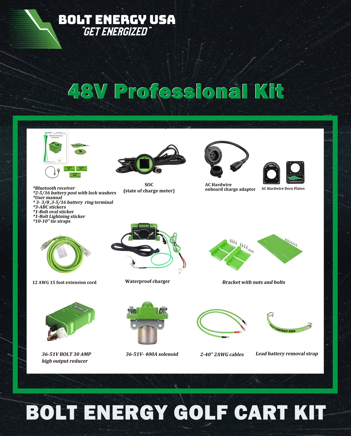 Bolt Energy 51.2v - 160ah battery + Professional Installation Kit