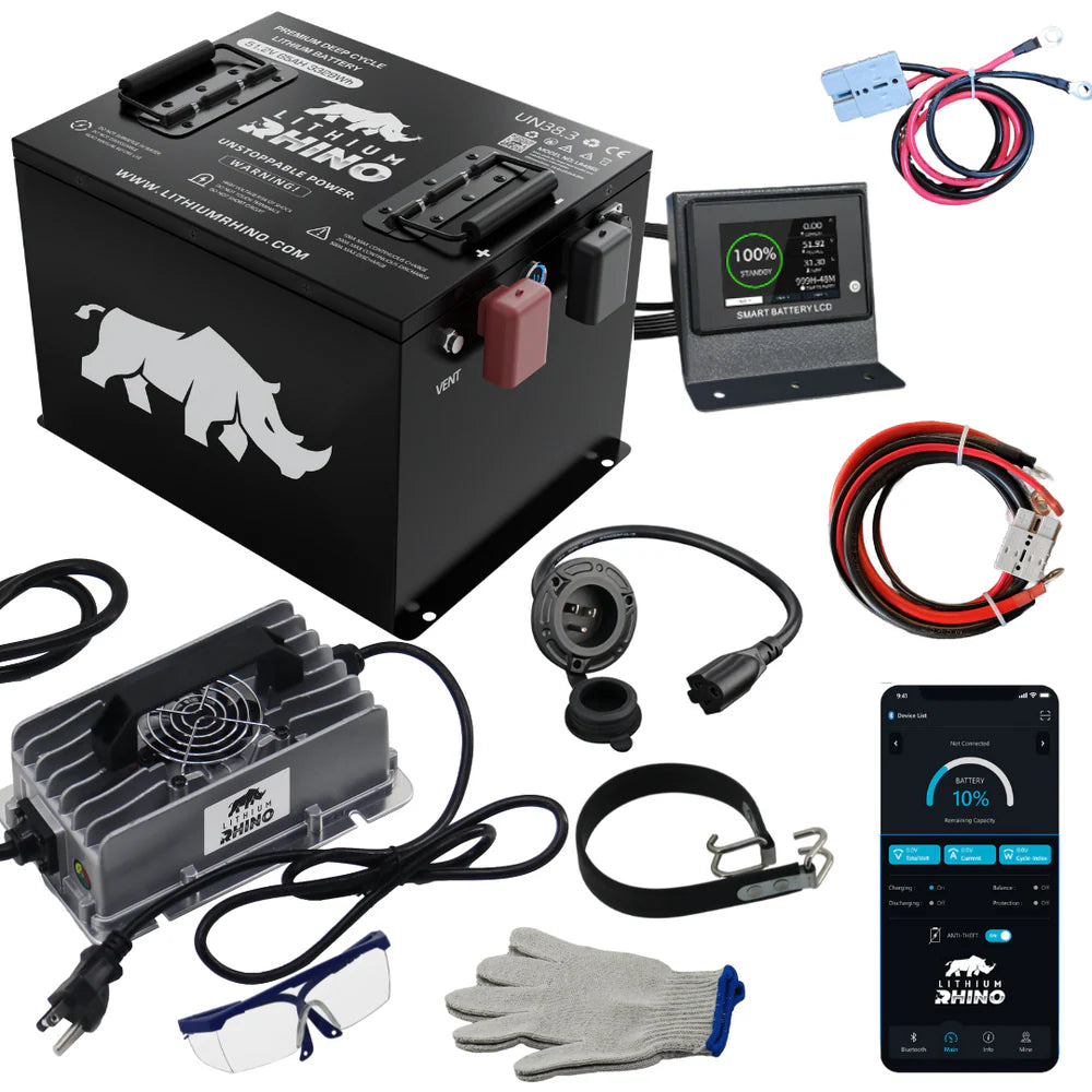 Lithium Rhino 51.2v - 65ah Lithium Golf Cart Battery & Installation Kit