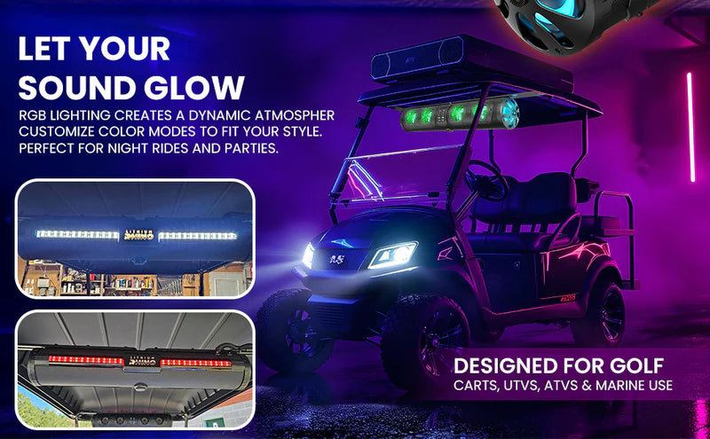 Golf Cart Soundbar by Lithium Rhino - GX-500 with T bracket