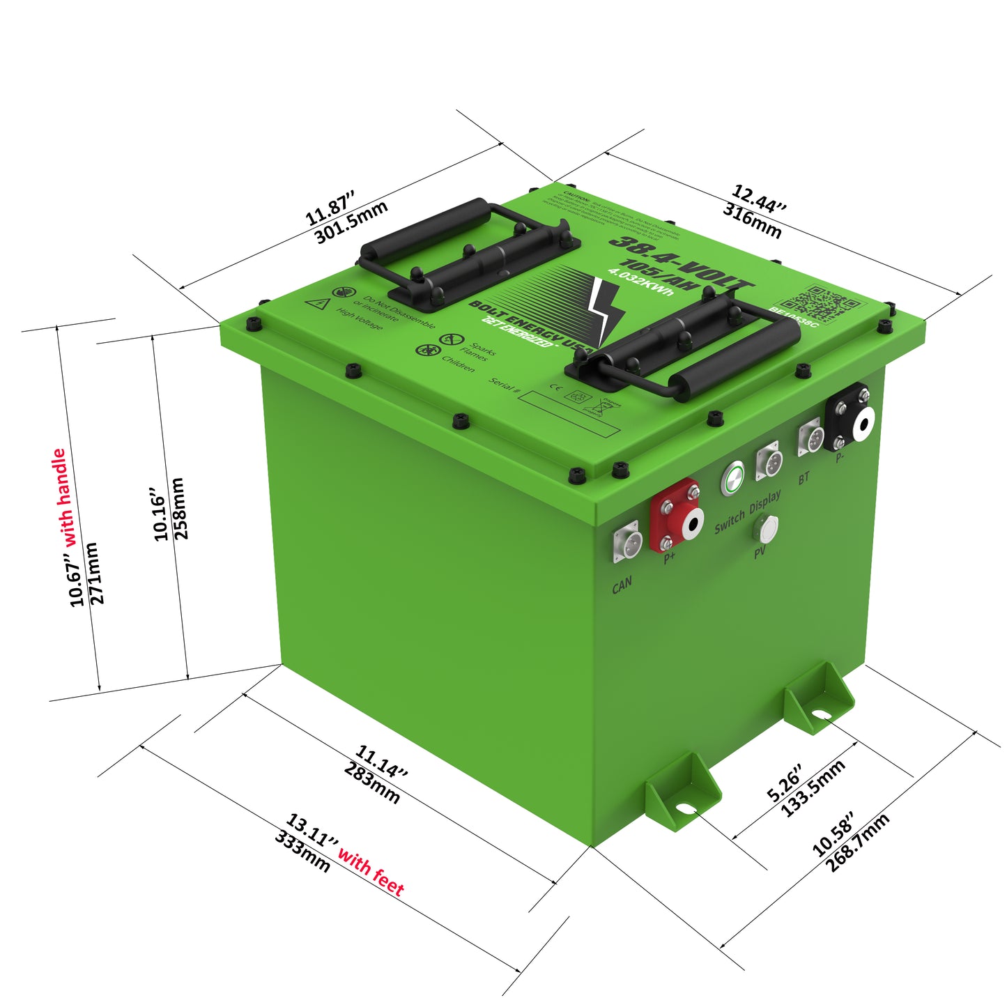 Bolt Energy USA 36v - 105ah Battery & Standard Installation Kit