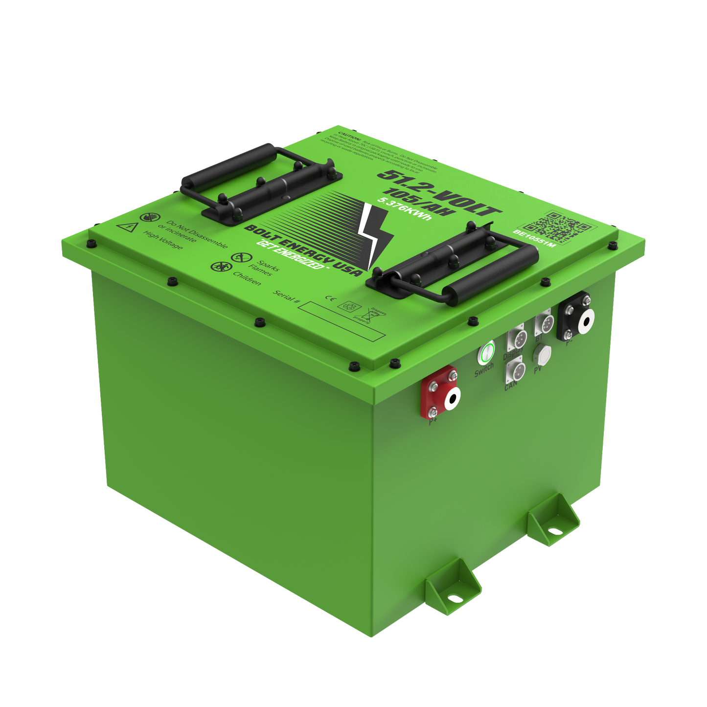 Bolt Energy USA 51.2v – 105Ah MINI Lithium Golf Cart Battery + Standard Installation Kit