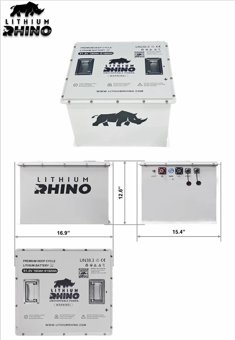 Lithium Rhino - 51.2v - 160ah Lithium Golf Cart Battery & Installation Kit