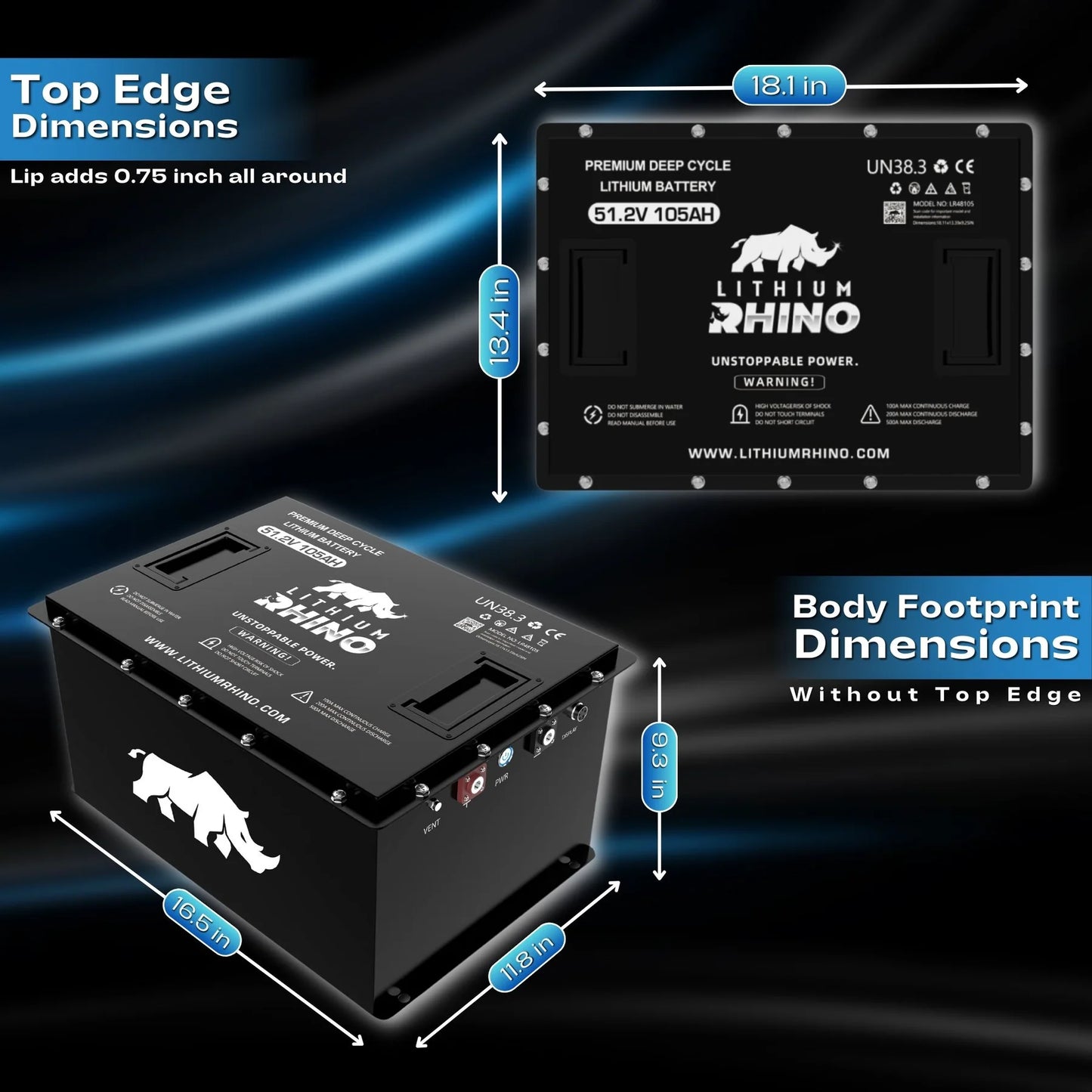Lithium Rhino - 51.2v - 105ah Lithium Golf Cart Battery & Installation Kit