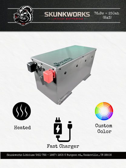 Skunkworks Lithium 76.8v - 105ah (6x4) Lithium Golf Cart Battery & Installation Kit