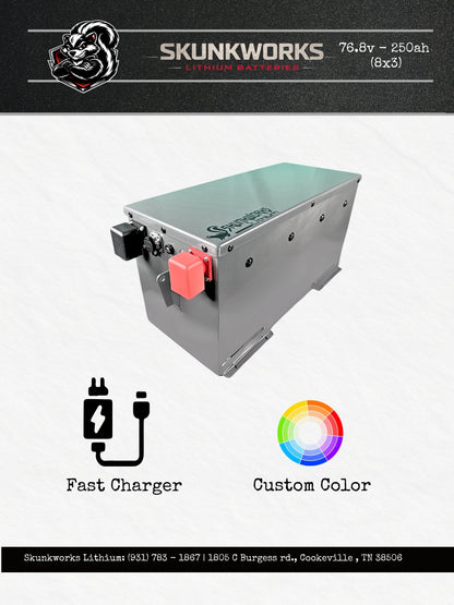 Skunkworks Lithium 76.8v - 105ah (6x4) Lithium Golf Cart Battery & Installation Kit