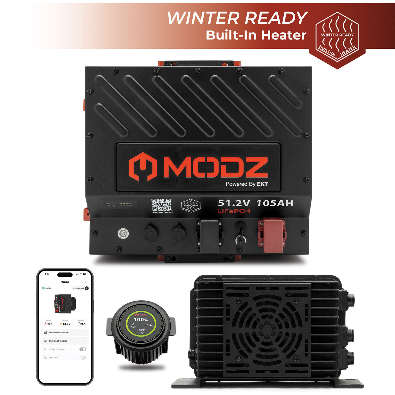 MODZ 51.2v 105ah NANO Lithium Golf Cart Battery & Kit