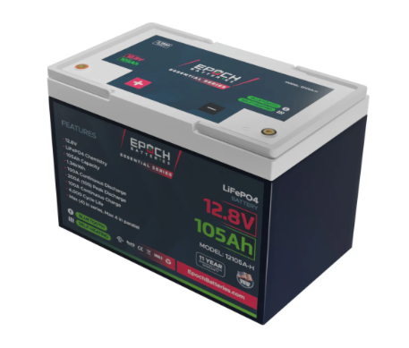 Epoch Batteries 12v - 105ah ESSENTIALS SERIES Marine / RV / Solar Lithium Battery