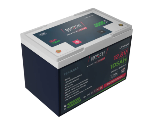 Epoch Batteries 12v - 105ah ESSENTIALS SERIES Marine / RV / Solar Lithium Battery