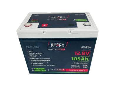 Epoch Batteries 12v - 105ah ESSENTIALS SERIES Marine / RV / Solar Lithium Battery