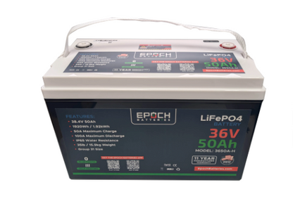 Epoch Batteries 36v - 50ah ESSENTIAL SERIES Marine / RV / Solar Lithium Battery
