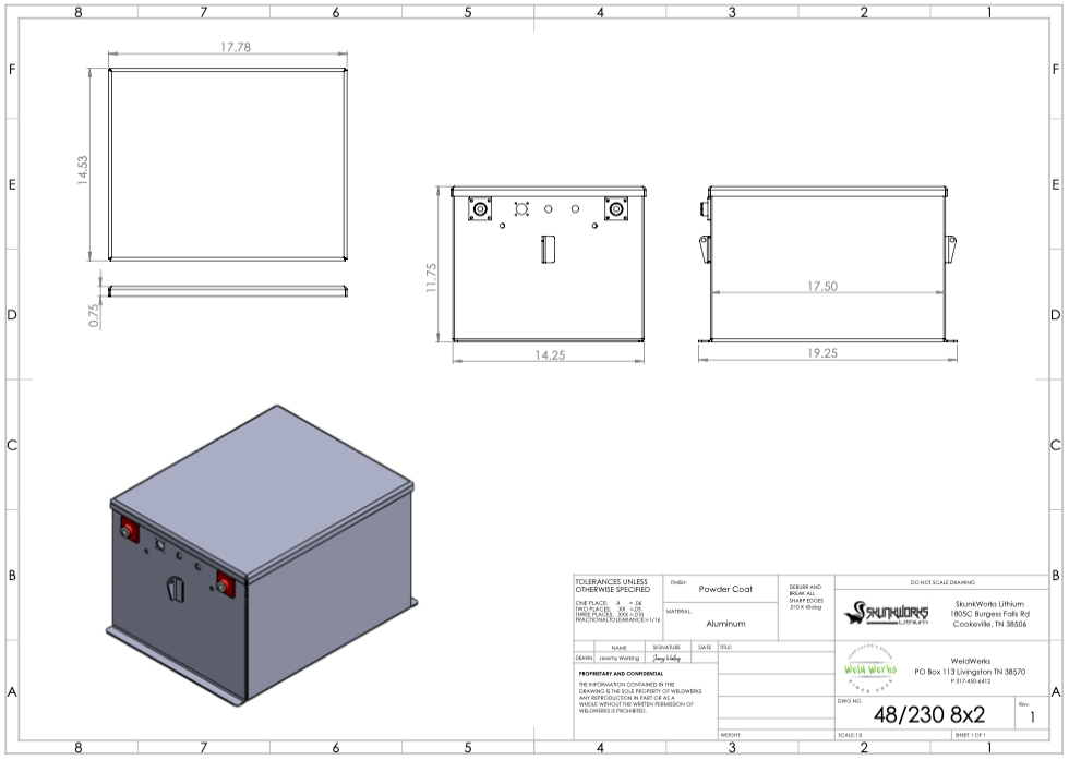 Skunkworks Lithium 51.2V 250ah UTV / Golf Cart Battery & Installation Kit