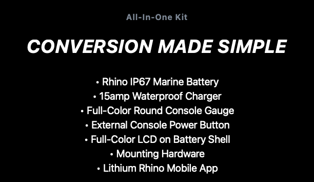 Lithium Rhino 36v 65ah Marine Trolling Motor Battery & Kit