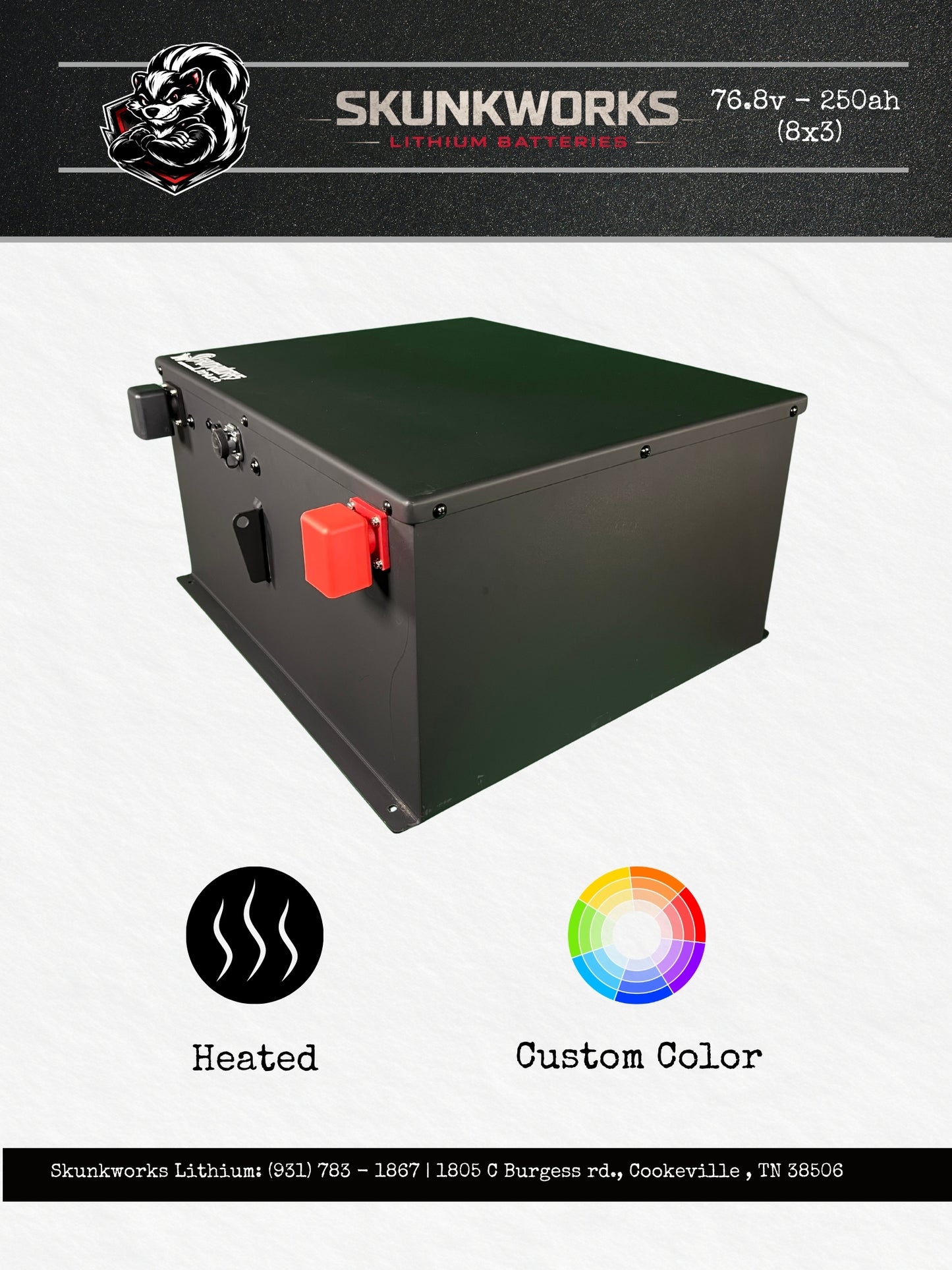 Skunkworks Lithium 76.8v - 105ah (6x4) Lithium Golf Cart Battery & Installation Kit