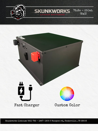 Skunkworks Lithium 76.8v - 105ah (6x4) Lithium Golf Cart Battery & Installation Kit