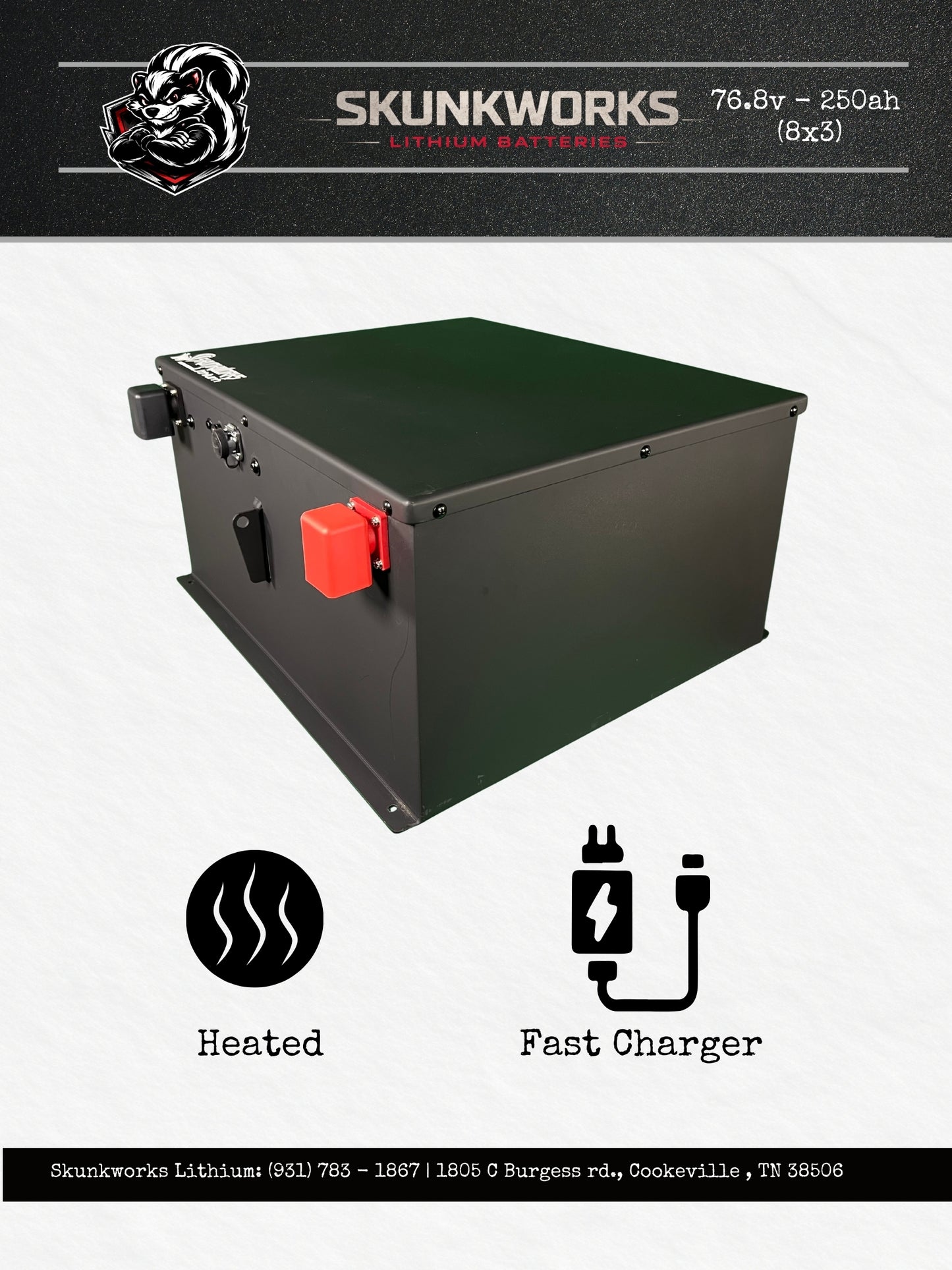 Skunkworks Lithium 76V 250Ah Golf Cart Battery & Installation Kit