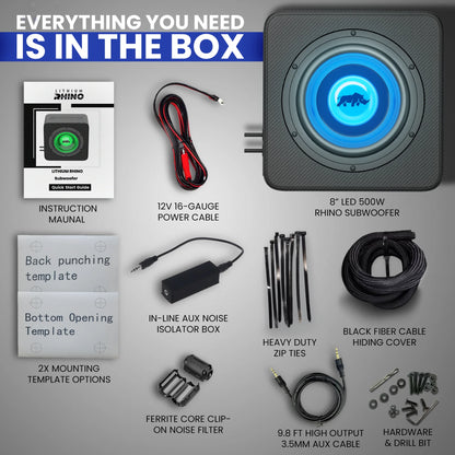 Golf Cart Subwoofer by Lithium Rhino - 8" Subwoofer